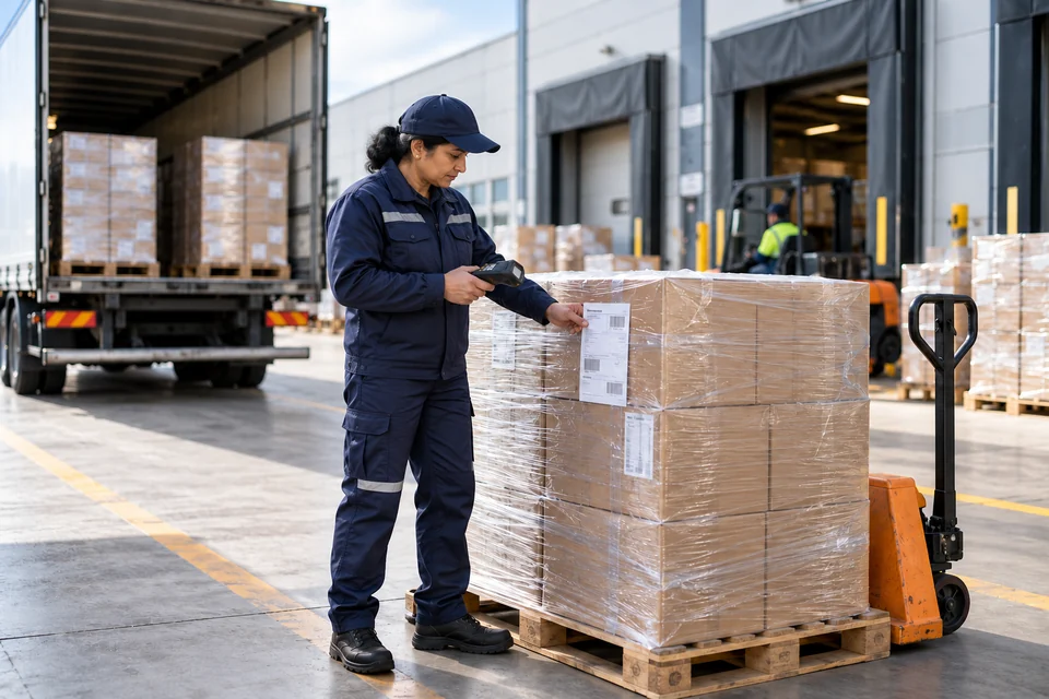Dispatch supervisor checking an outbound delivery