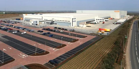 Exterior view of a large distribution centre